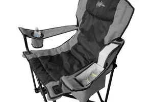Heated Camping Chair - Outdoor Folding Lawn or Chair Gray